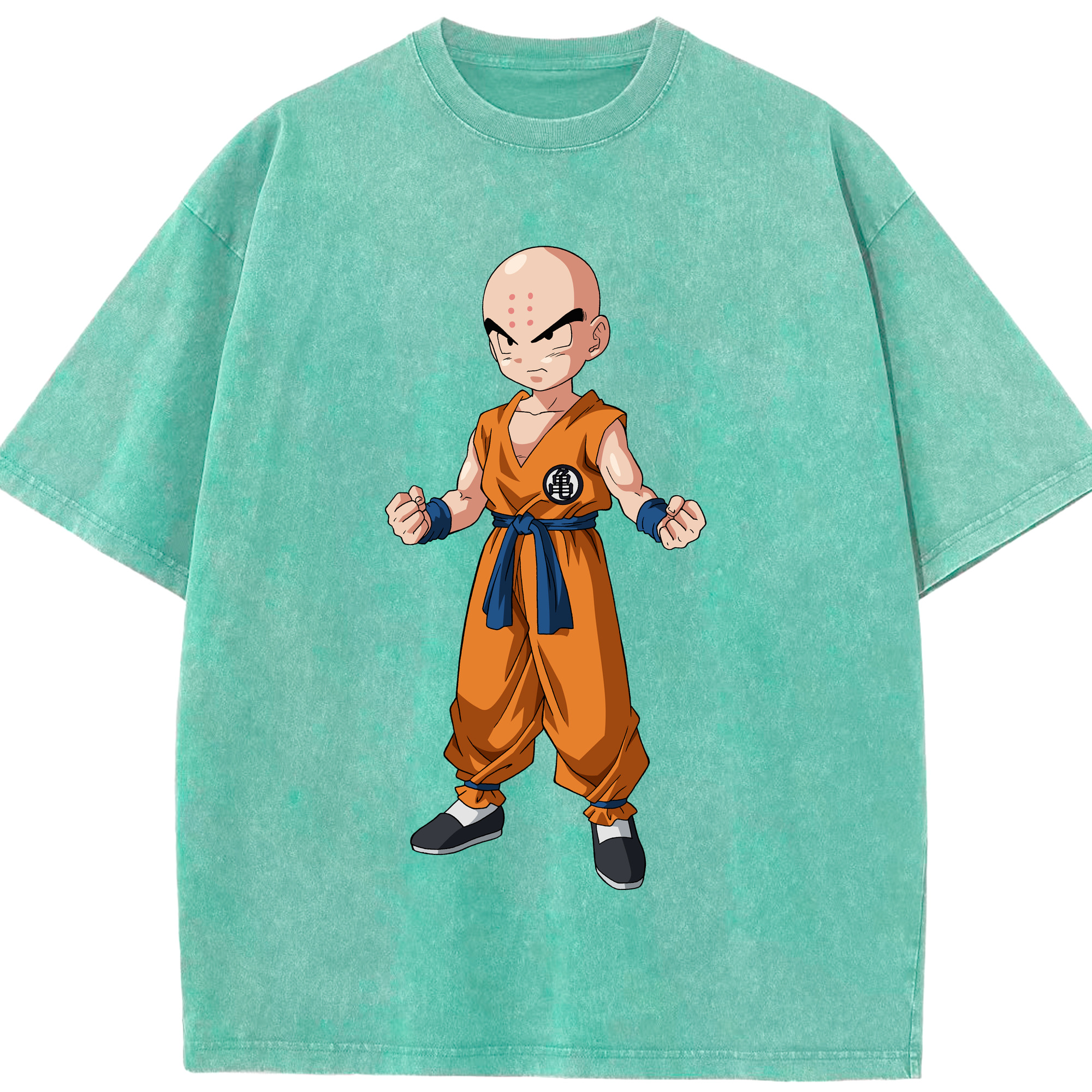 （画像用） ドラゴンボール クリリン DRAGON BALL krillin 綿100% ヴィンテージ風 半袖Tシャツ（フロントプリント）